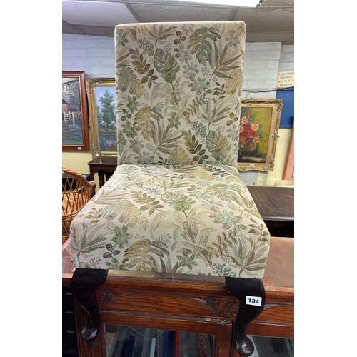 134 - PAIR OF FLORAL UPHOLSTERED BEDROOM CHAIRS