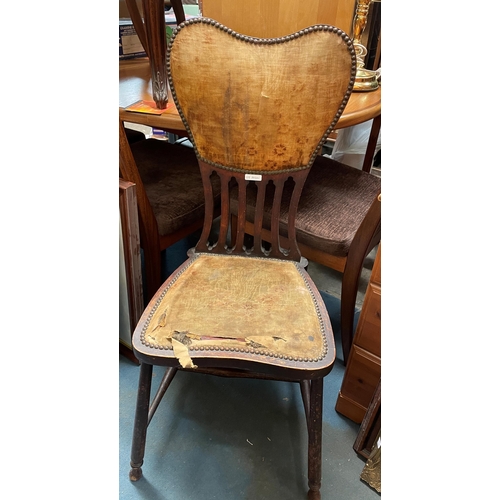 182 - BEECH UPHOLSTERED WAISTED BACKED BEDROOM CHAIR