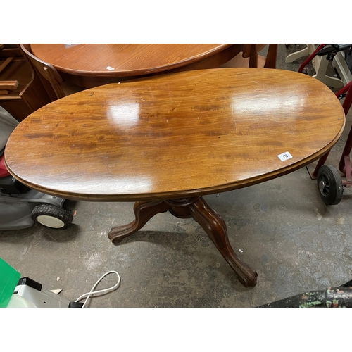 201 - VICTORIAN TRIPOD BASED OVAL TABLE