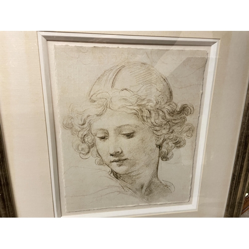 207 - PAIR OF CLASSICAL PORTRAIT STUDIES FRAMED AND GLAZED