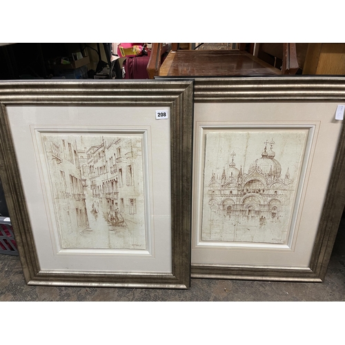 208 - PAIR OF A. FLETCHER PRINTS OF VENETIAN CANAL SCAPES F/G