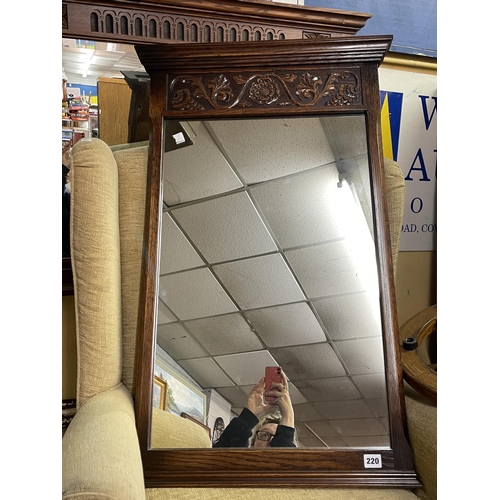 220 - OAK CARVED FRIEZE CONSOLE MIRROR