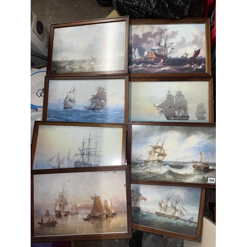 226 - SET OF PRINTS OF NAVAL ENGAGEMENTS AND SHIPS INCLUDING HMS VICTORY