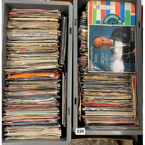 239 - TWO CARTONS OF MISCELLANEOUS VINYL 45'S RECORDS