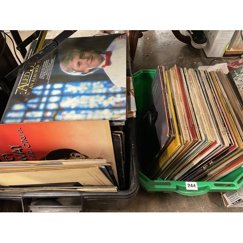 244 - TWO CASES OF VINYL LP RECORDS