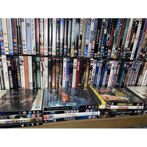 282 - TWO SHELVES OF VARIOUS DVDS FEATURE FILMS