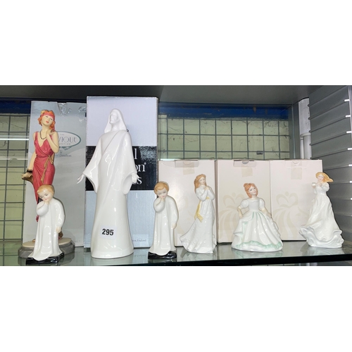 295 - ROYAL DOULTON FIGURE DARLING X 2, THREE OTHER ROYAL DOULTON FIGURES, AND A ROYAL DOULTON IMAGES FIGU... 