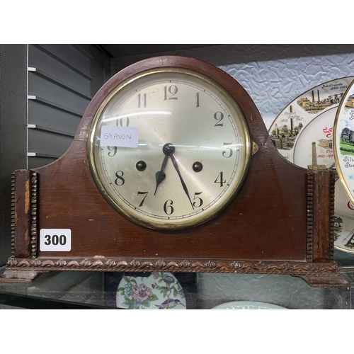 300 - OAK CASED MANTLE CLOCK