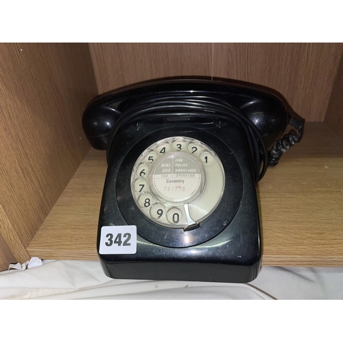 342 - VINTAGE STYLE 70S BLACK TELEPHONE