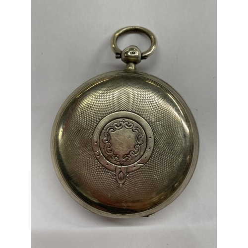 497 - BIRMINGHAM SILVER CASED POCKET WATCH ENAMEL DIAL JAMES REID AND CO COVENTRY