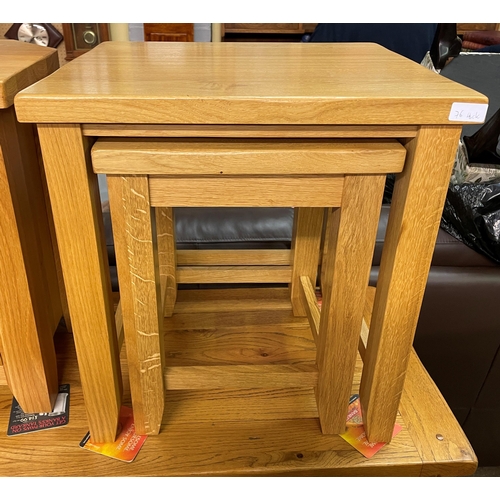 54 - CONTEMPORARY OAK NEST OF TWO TABLES