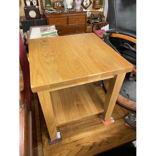 58 - MATCHING OAK LAMP TABLE WITH UNDER SHELF