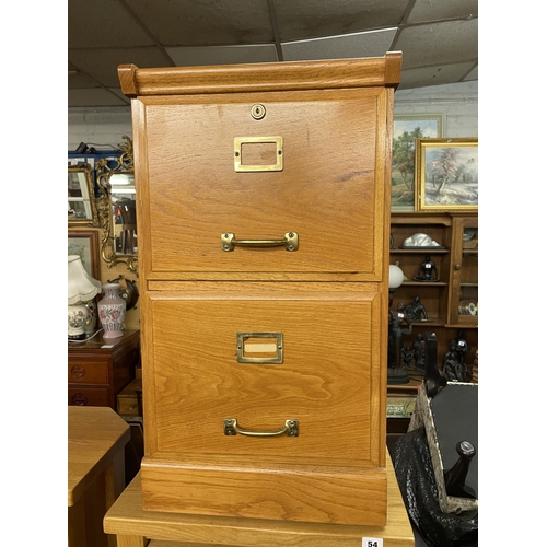 59 - OAK EFFECT TWO DRAWER FILING CHEST