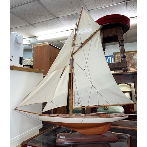 72 - MODEL OF YACHT ON BASE