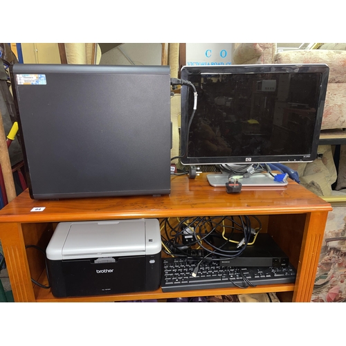 95 - HP MONITOR WITH PC TOWER KEYBOARD AND BROTHER PRINTER