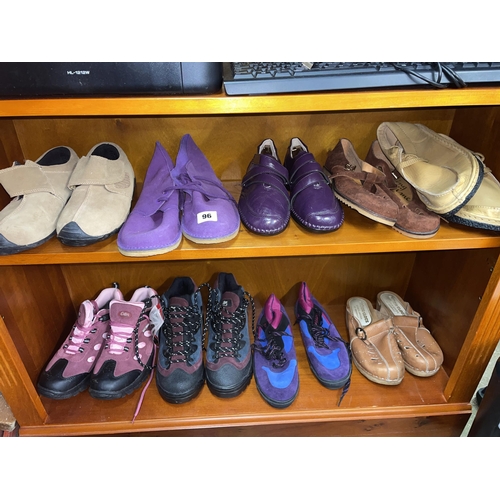 96 - COTTON TRADERS WALKING BOOTS, SIZE 7 MOSTLY AND OTHER PAIRS OF SHOES