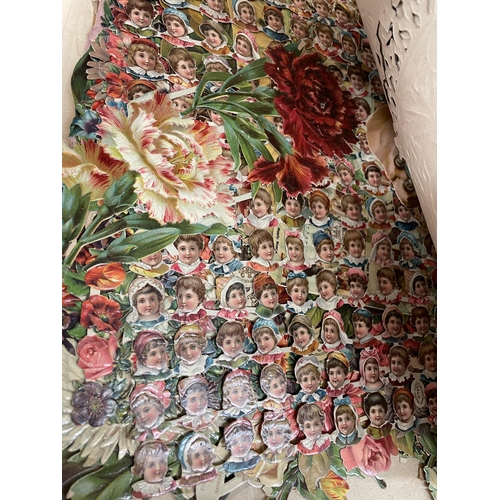 493 - SHEET OF VINTAGE DECOUPAGE PAGES WRAPPED IN TISSUE