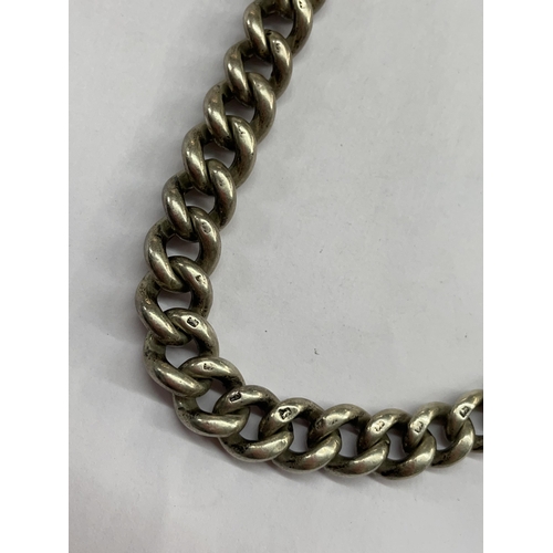 499 - SILVER ALBERT CHAIN WITH SNAP LINK FASTENER 1.5OZ APPROX