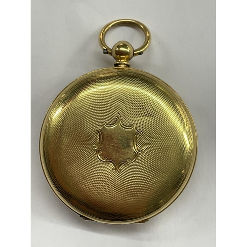 507 - 18CT GOLD CASED GENTLEMANS POCKET WATCH WITH SUBSIDARY DIAL 97.5G OVERALL