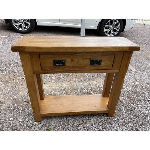 53 - CONTEMPORARY OAK CONSOLE TABLE WITH DRAWER