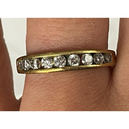 541 - 9CT CZ HALF ETERNITY BAND SIZE P - 2.3G APPROX