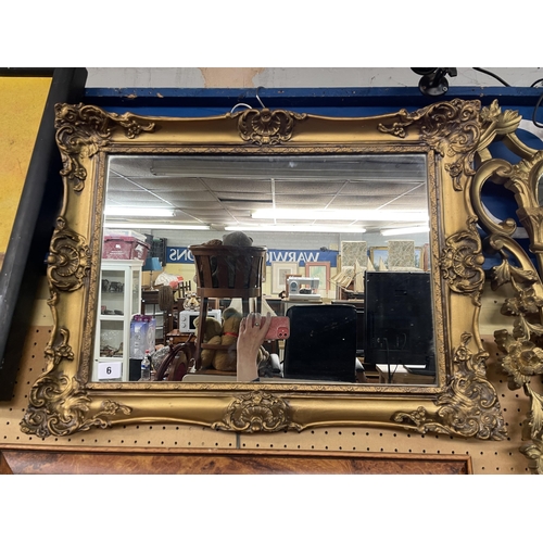 6 - GILT SWEPT FRAMED MIRROR