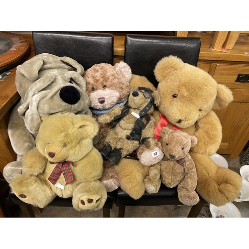 63 - SELECTION OF TEDDY BEAR SOFT TOYS