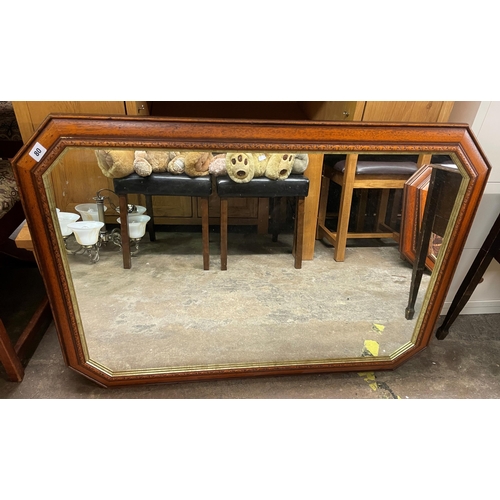 80 - MAHOGANY CANTED EDGED FRAMED WALL MIRROR