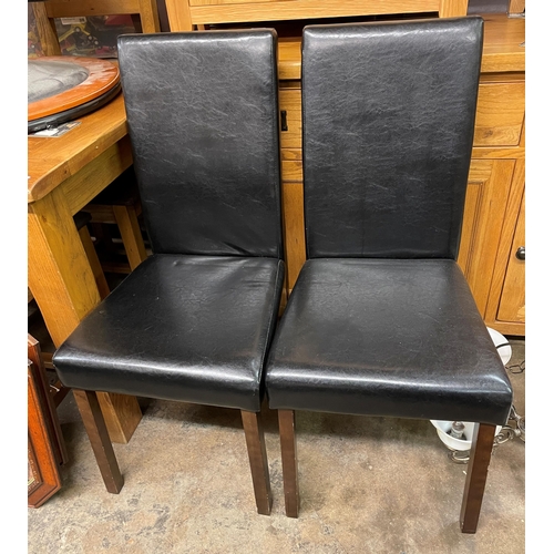 86 - PAIR OF BROWN COVERED DINING CHAIRS