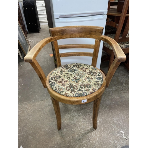 91 - BEECH TUB ELBOW CHAIR