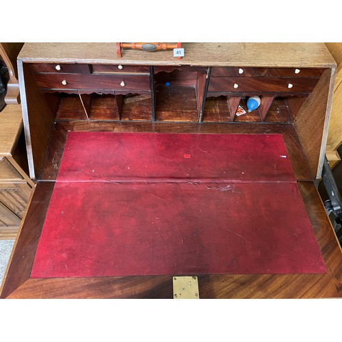 40 - GEORGE III OAK BUREAU WITH A FITTED INTERIOR