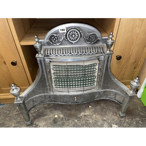 192A - VINTAGE POLISHED STEEL TYPE HEARTH FIRE (DECORATIVE USE ONLY)