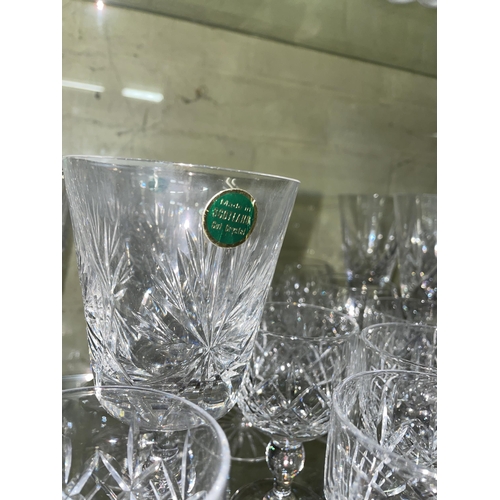 342 - SET OF SIX SCOTTISH CRYSTAL WINE GLASSES, THOMAS WEBB BRANDY BALLOONS AND TUMBLERS