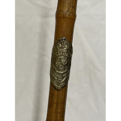 438 - BAMBOO SWAGGER/PACE STICK WITH ROYAL ENGINEERS INSIGNIA