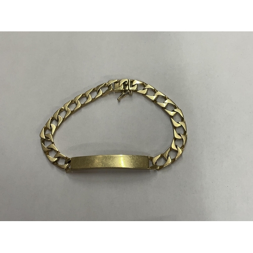 451 - 14K FLAT CURB LINK IDENTITY BRACELET 16G APPROX