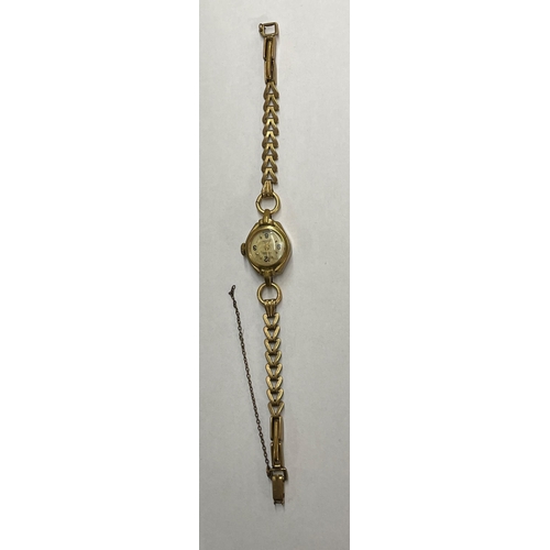 489 - LADIES PREMEX WRIST WATCH ON ROLLED GOLD STRAP