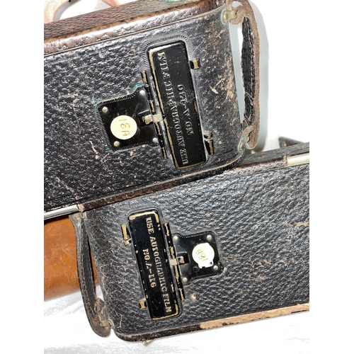 546 - TWO KODAK AUTOGRAPH JUNIOR CAMERAS NUMBER 1 USA WITH CASE AND NUMBER 1A USA NO CASE CIRCA 1914-1927