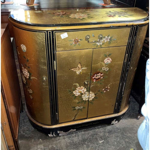 89 - CHINOISERIE LACQUERED SIDE CABINET