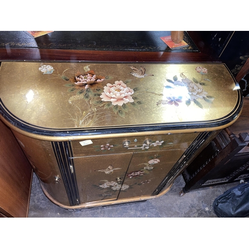 89 - CHINOISERIE LACQUERED SIDE CABINET