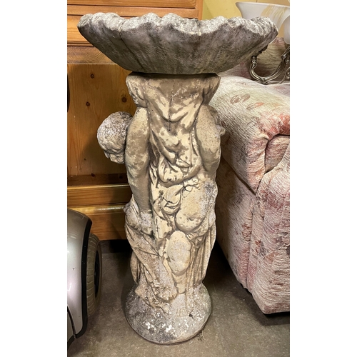 68 - TWO FIGURAL BIRD BATHS