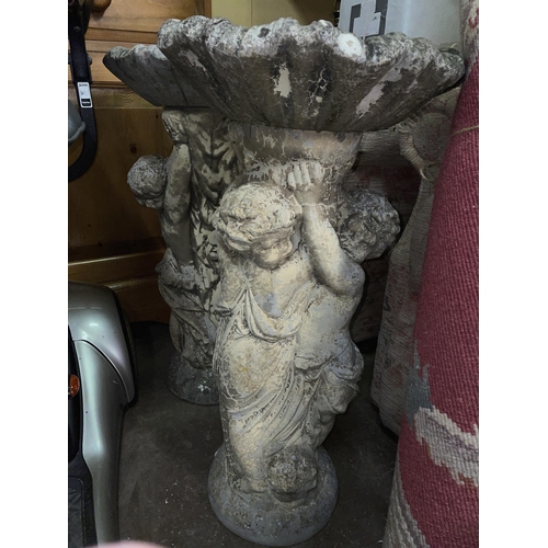 68 - TWO FIGURAL BIRD BATHS