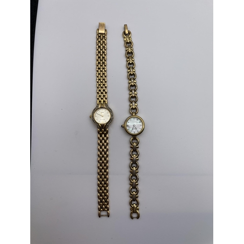 515 - LADIES ACCURIST GOLD PLATED DRESS WATCH AND ROTARY GOLD PLATED DRESS WATCH