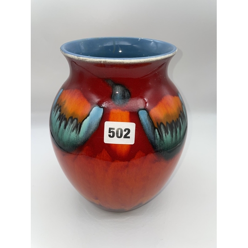 502 - POOLE POTTERY DELPHIS BALUSTER VASE 24CM HEIGHT APPROX