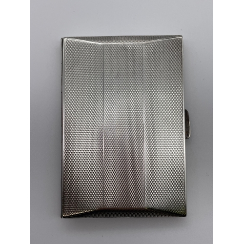 534 - BIRMINGHAM SILVER CIGARETTE CASE WITH ENGINE TURNED DECORATION 2OZ APPROX