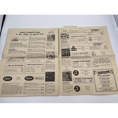 605 - PROMOTIONAL COPY OF THE RECORD MAIL FOR EMI 1958 VOLUME 1 NUMBER 8, VINTAGE HMV RECORD BAG