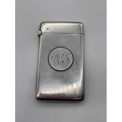 573 - CHESTER SILVER CASE WITH ENGRAVED MONOGRAM 1.2OZ APPROX