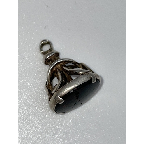 591 - SILVER AND HARD STONE FOB