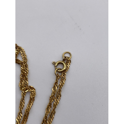 560 - STAMPED 750 YELLOW GOLD FLAT CURB TWIST CHAIN 5.2G APPROX