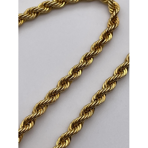 564 - STAMPED 750 YELLOW GOLD DOUBLE ROPE TWIST CHAIN 6.4G APPROX