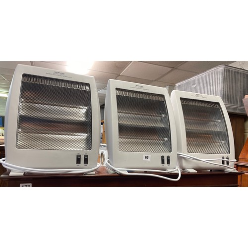 65 - THREE ELECTRIC CONVECTOR HEATERS